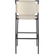 Asher 42 inch Off-White Leather & Black Metal Bar Stool