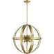 Stoneridge 6 Light 24 inch Antique Brass Pendant Chandelier Ceiling Light