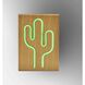 Wood Framed 9 inch 0.50 watt Natural Wood Grain on Plastic - Water Transfer Table/Wall Lamp Portable Light, Neon Cactus, Simplee Adesso