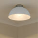 Zoey 3 Light 14 inch Pewter Flush Mount Ceiling Light in Matte White