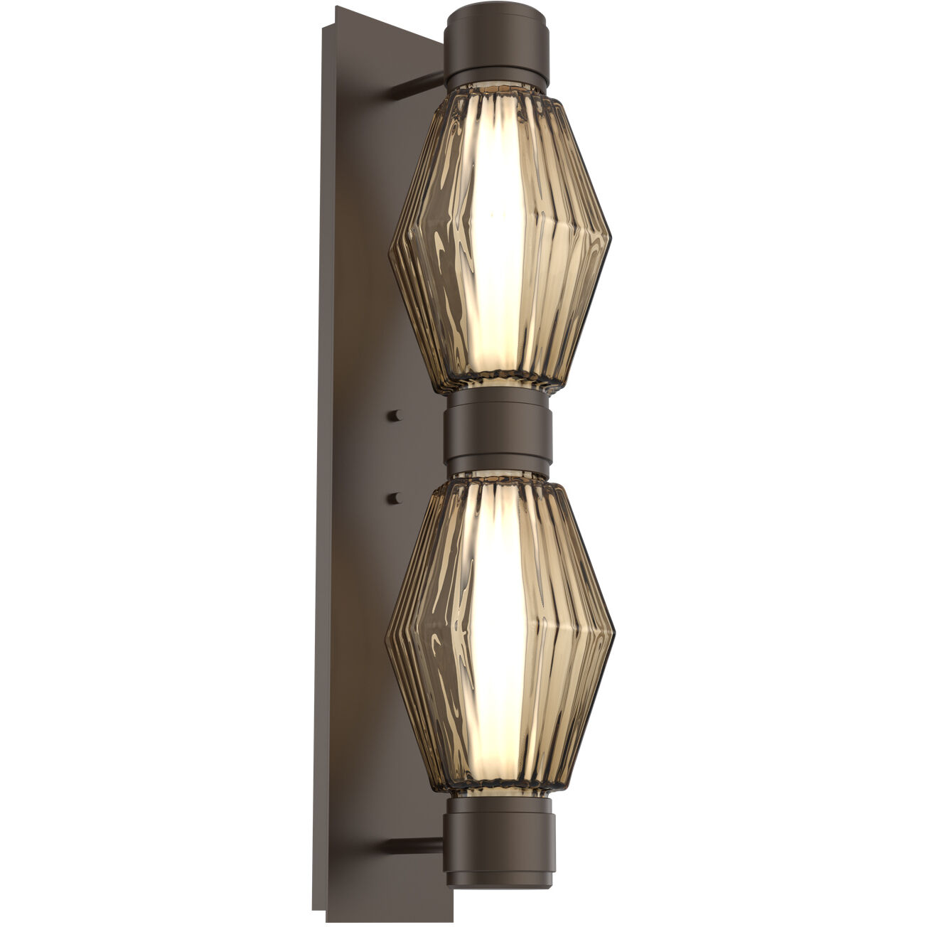 Aalto Mandrel Sconce Wall Light in 3000K LED, Optic Rib Bronze, Flat Bronze