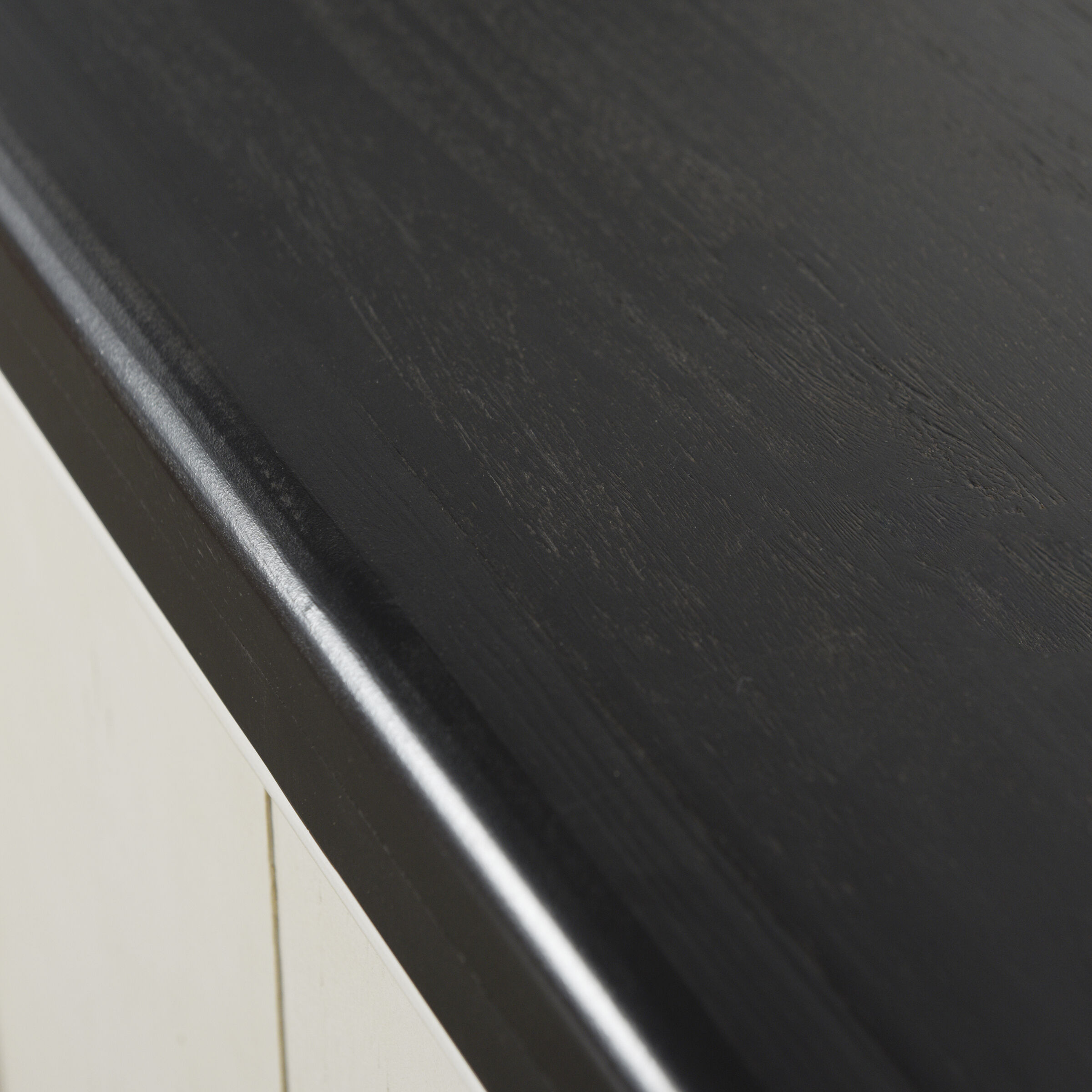 Cameron Satin Black and White and Brass Cabinet