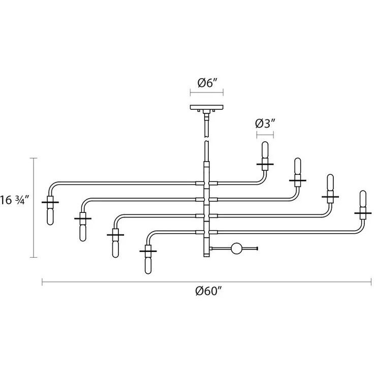 Atelier 8 Light 60 inch Satin Brass Pendant Ceiling Light