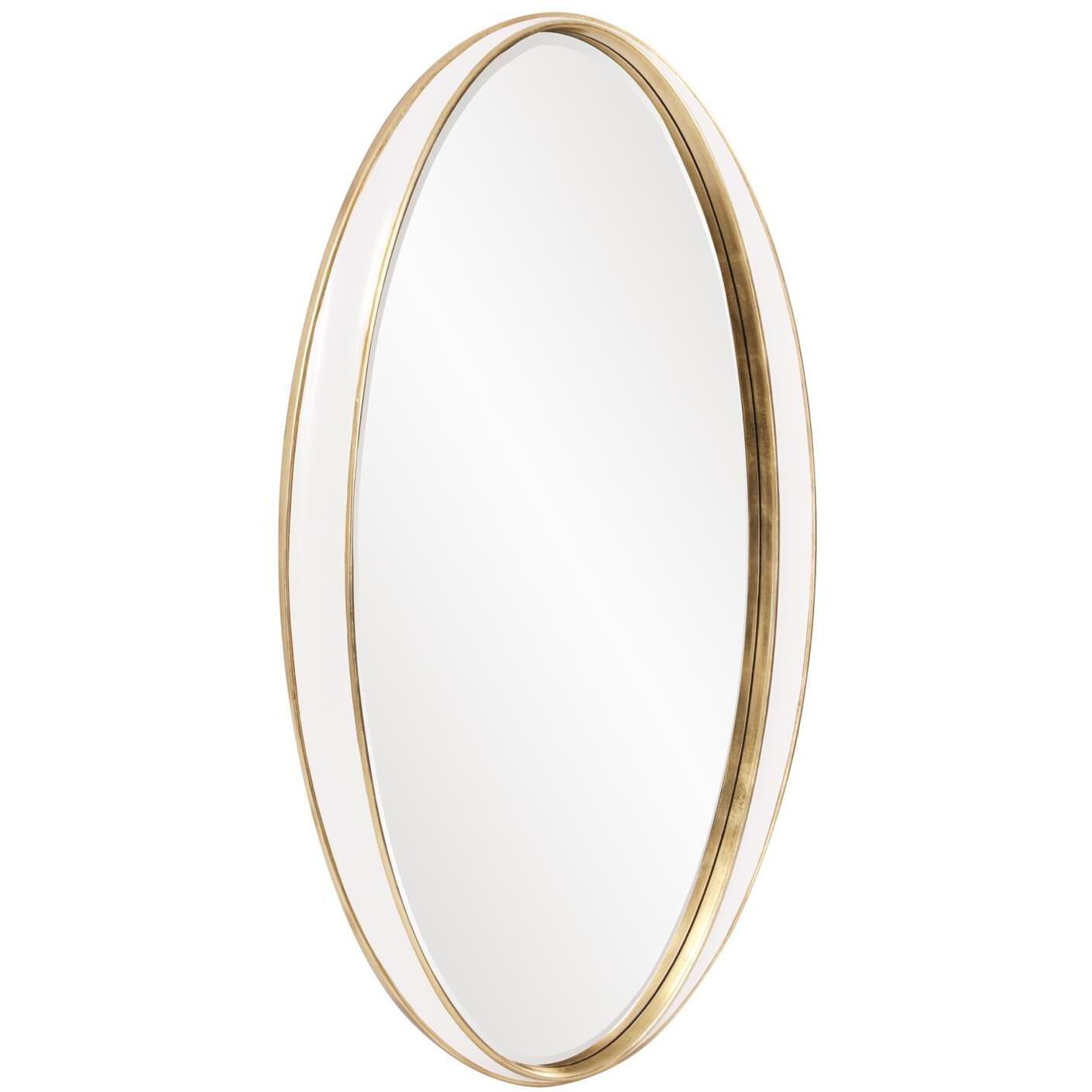 Rania 49 X 28 inch White and Gold Wall Mirror