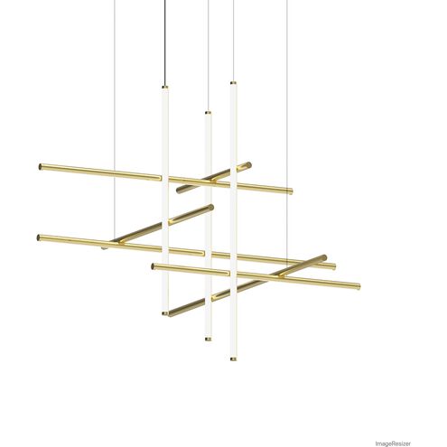 Labyrinth LED 61 inch Brass Chandelier Ceiling Light