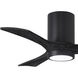 Atlas Irene-3HLK 42 inch Matte Black Ceiling Fan, Flush Mounted