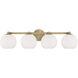 Ansley 4 Light 31 inch Aged Brass Vanity Light Wall Light