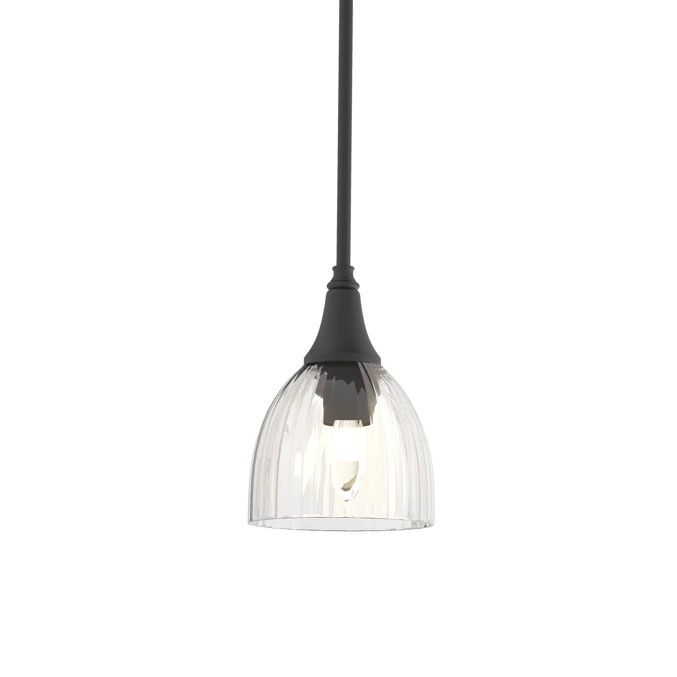 Trumpet 1 Light 5.91 inch Black Mini Pendant Ceiling Light in Water