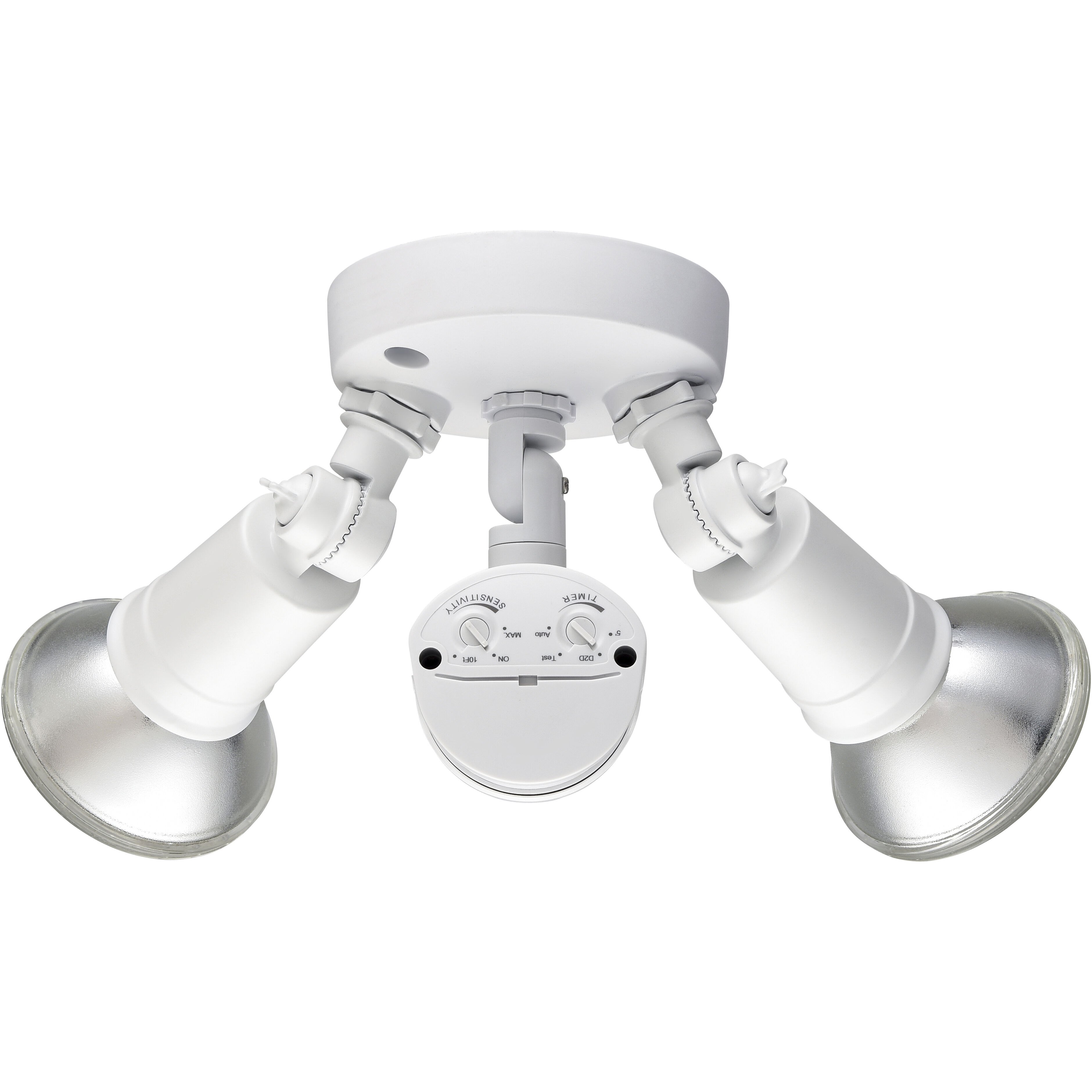 Twin Head Basic 2 Light 4.75 inch Matte White Outdoor Security Flood Light