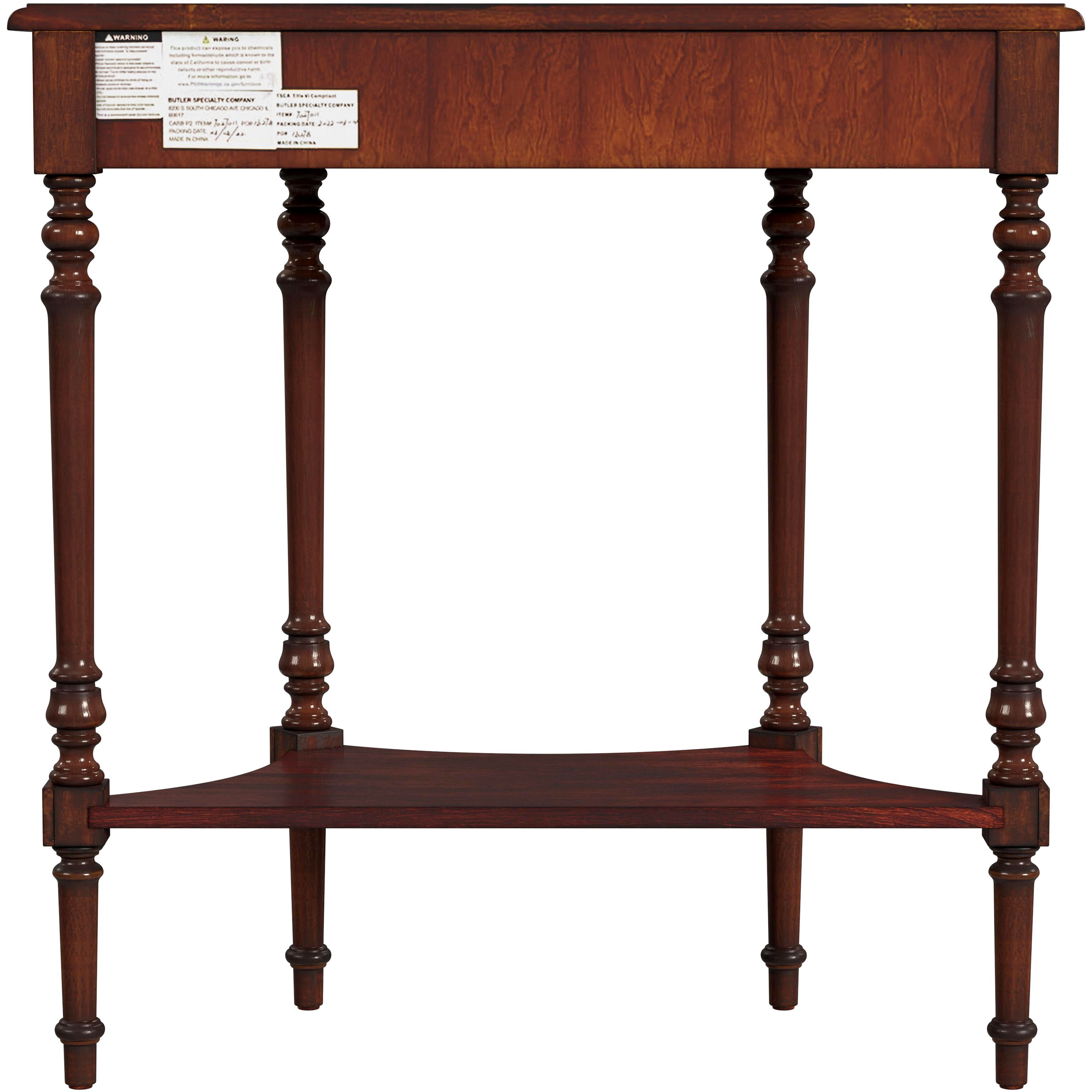 Danelle Demilune 30" Console Table in Medium Brown