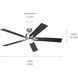 Lucian 60 inch Polished Nickel with Black/Silver Blades Ceiling Fan