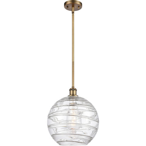 Ballston X-Large Deco Swirl 1 Light 12 inch Brushed Brass Pendant Ceiling Light, Ballston