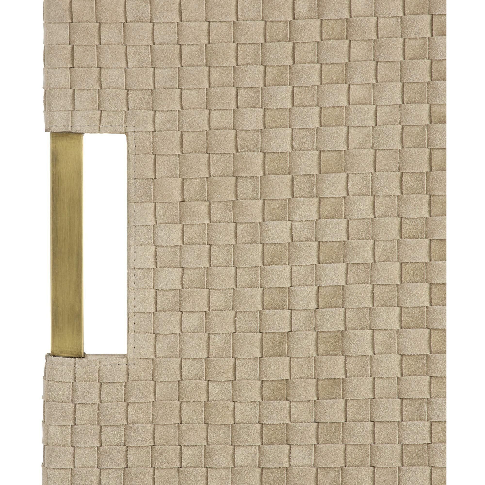 Kellen Taupe and Antique Brass Tray