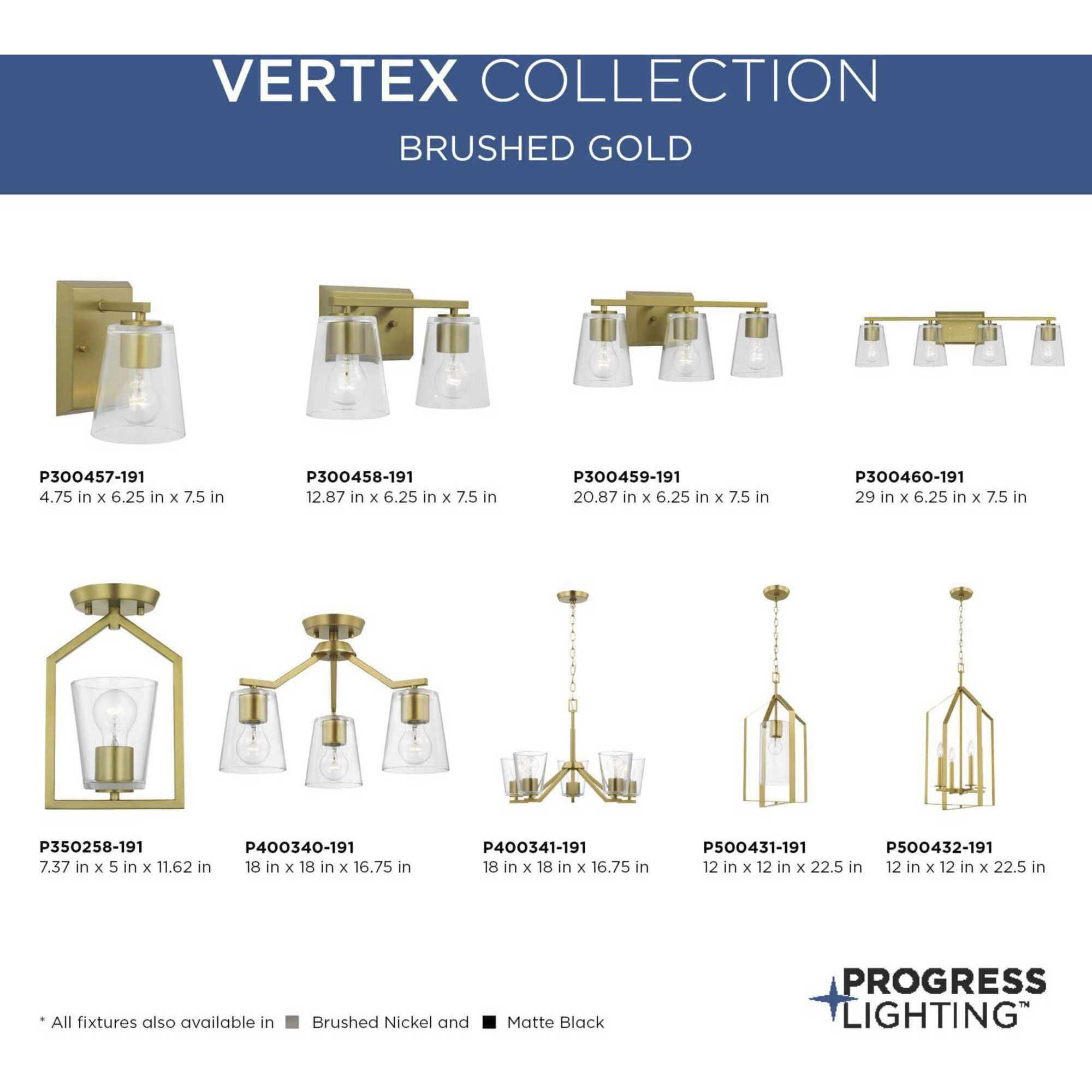 Vertex 1 Light 12 inch Brushed Gold Foyer Light Ceiling Light