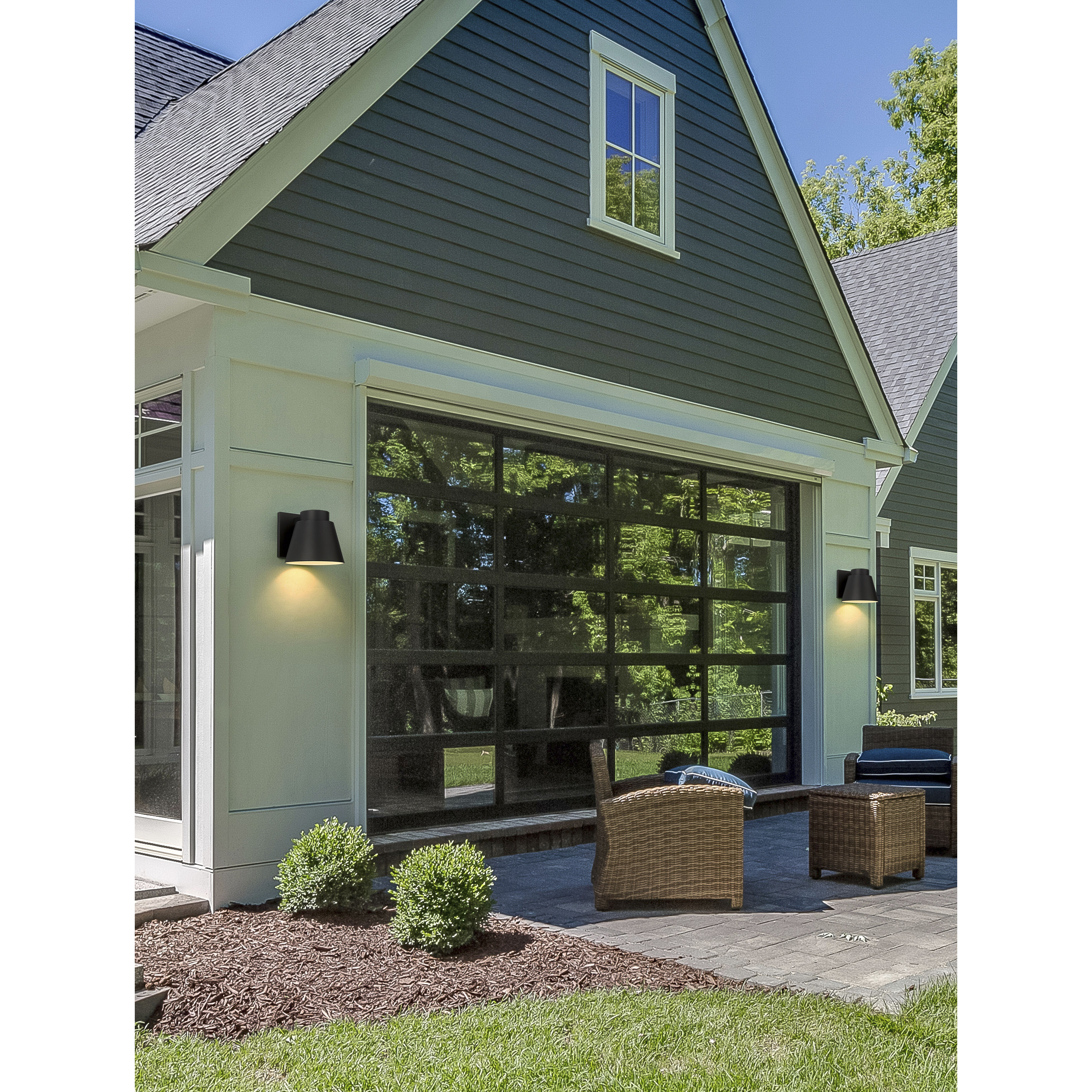 Asher LED 11 inch Black Outdoor Wall Light