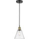 Berkshire 1 Light 8 inch Black Antique Brass Mini Pendant Ceiling Light