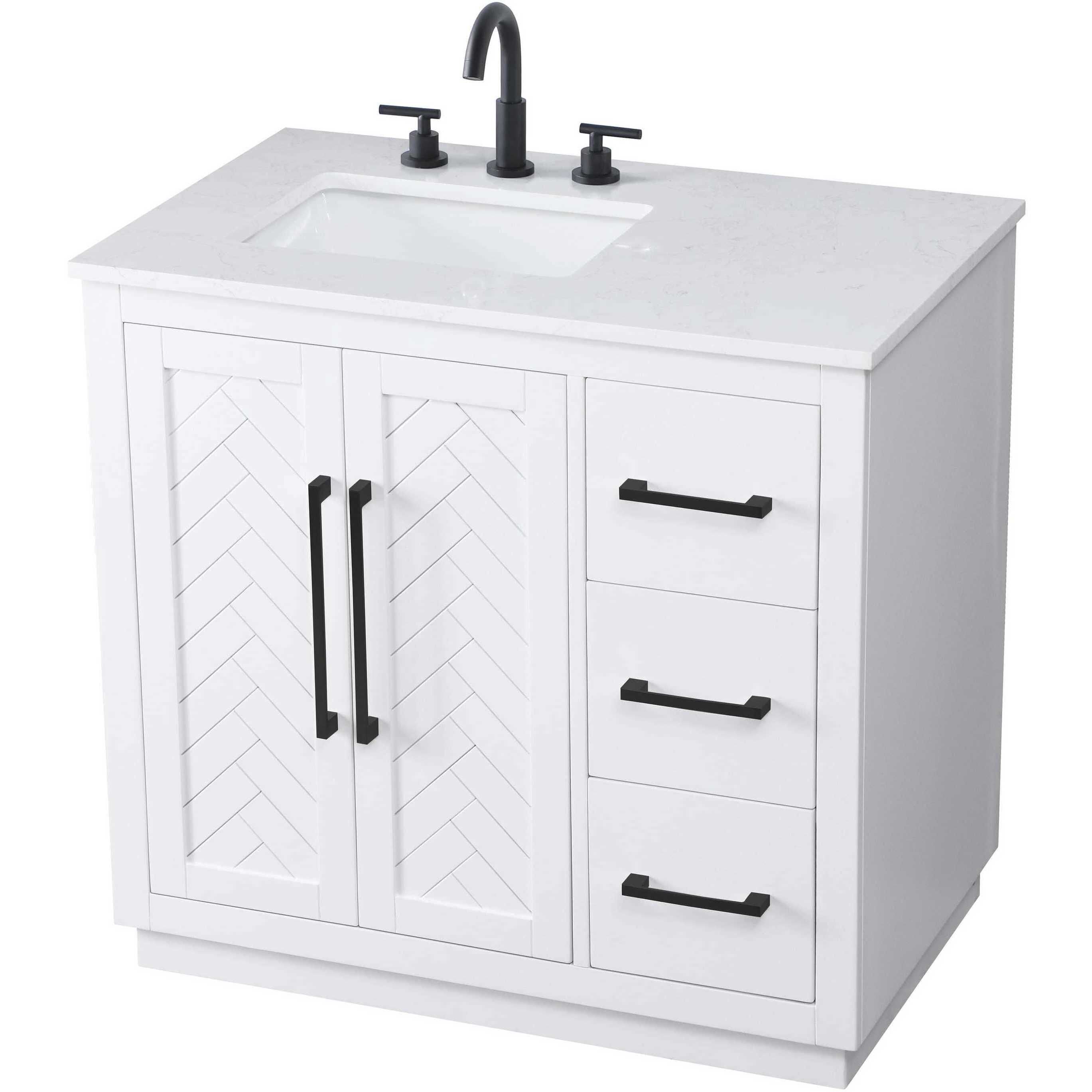 Chase 36 X 34 inch White Bathroom Vanity Cabinet