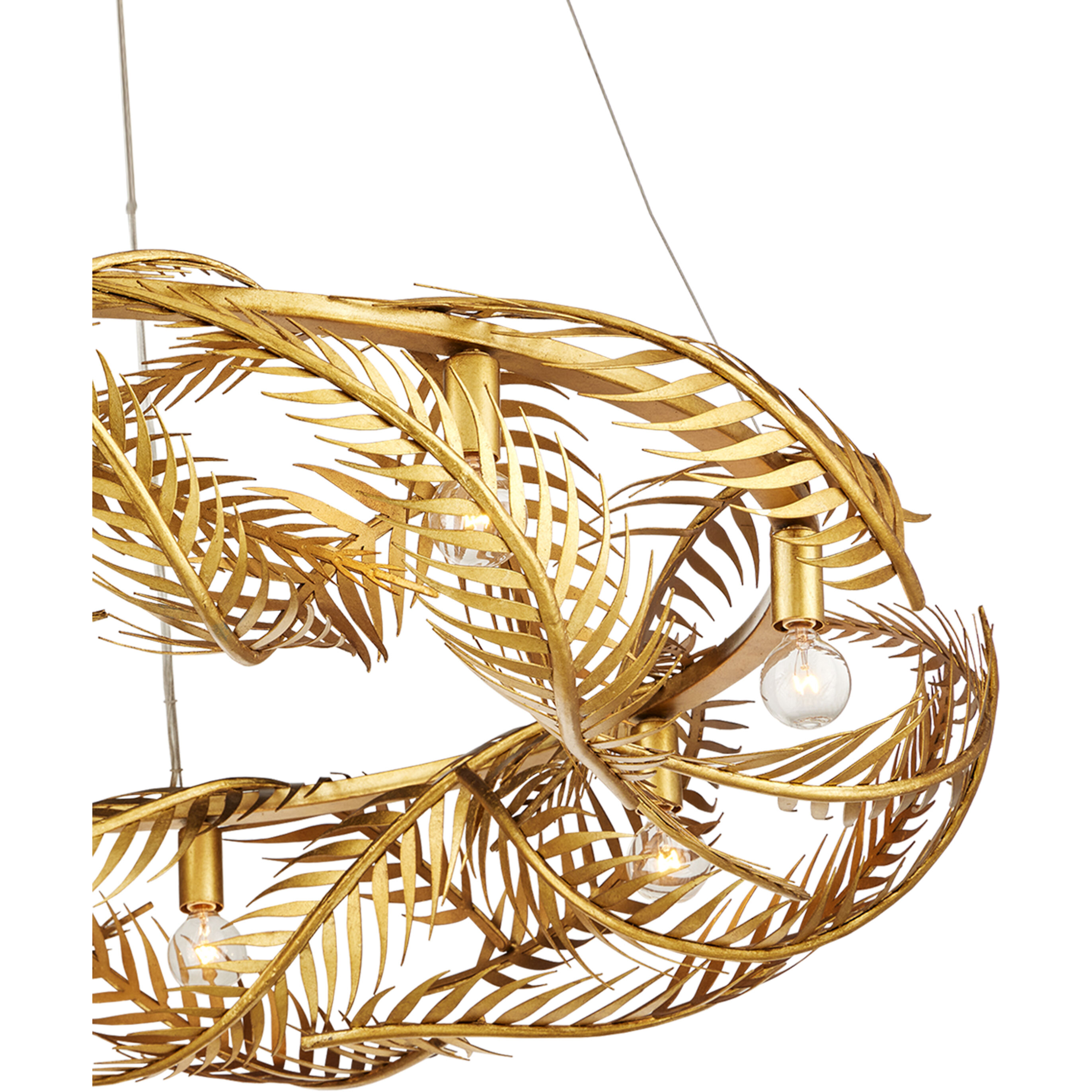 Queenbee Palm 8 Light 42 inch Contemporary Gold Leaf/Painted Contemporary Gold Chandelier Ceiling Light