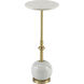 Pino 10 inch Brushed Brass/White Drinks Table