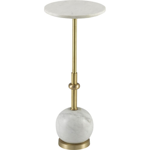 Pino 10 inch Brushed Brass/White Drinks Table