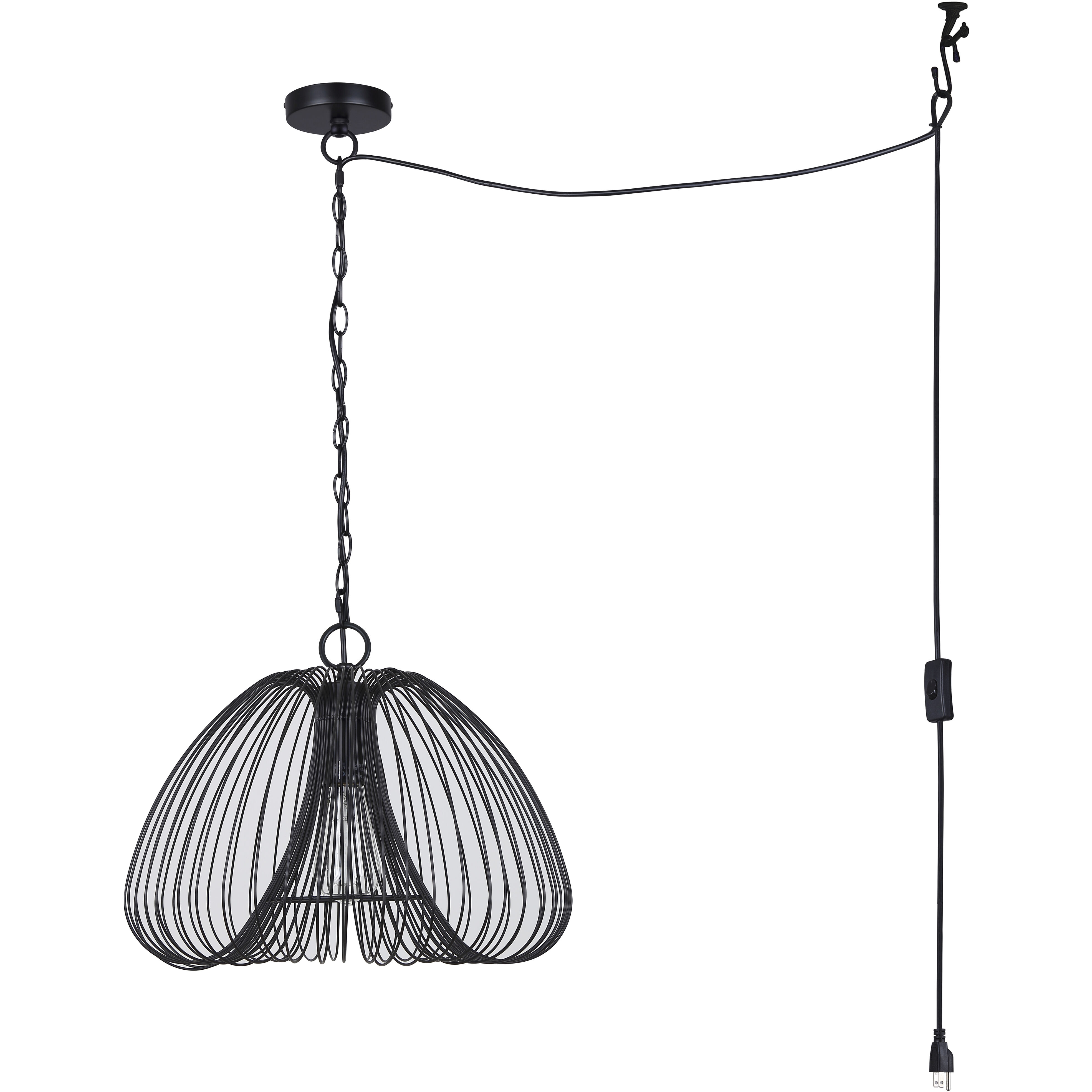 Stockholm 1 Light 16 inch Black Swag Pendant Ceiling Light