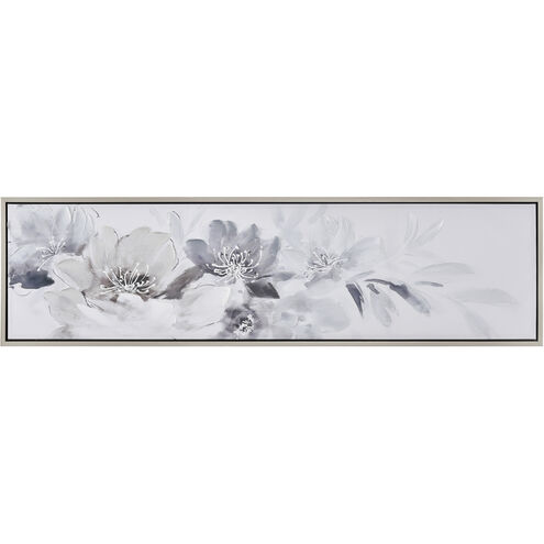 Francis Blooms Off White with Gray and Silver Framed Wall Art