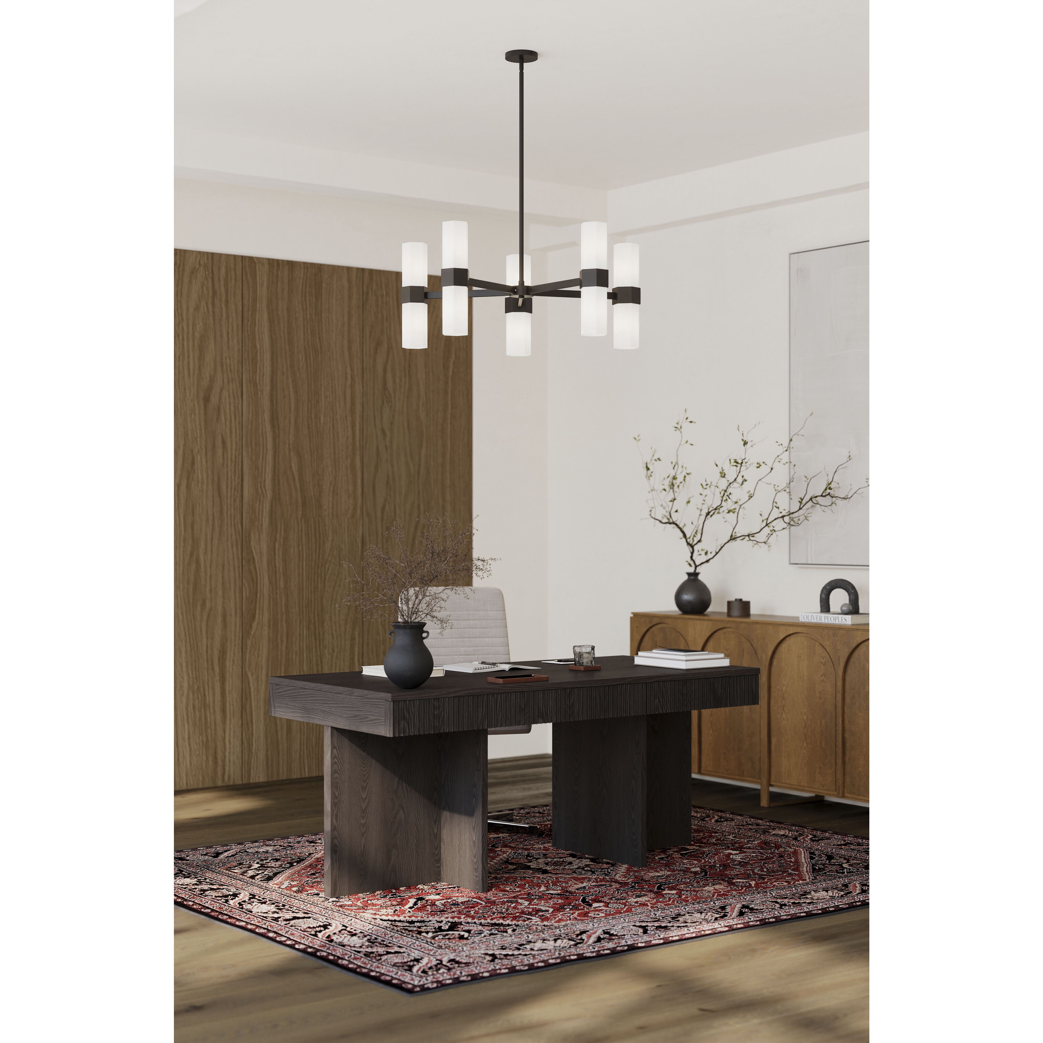 Delgada 10 Light 36 inch Dark Matte Black Chandelier Ceiling Light