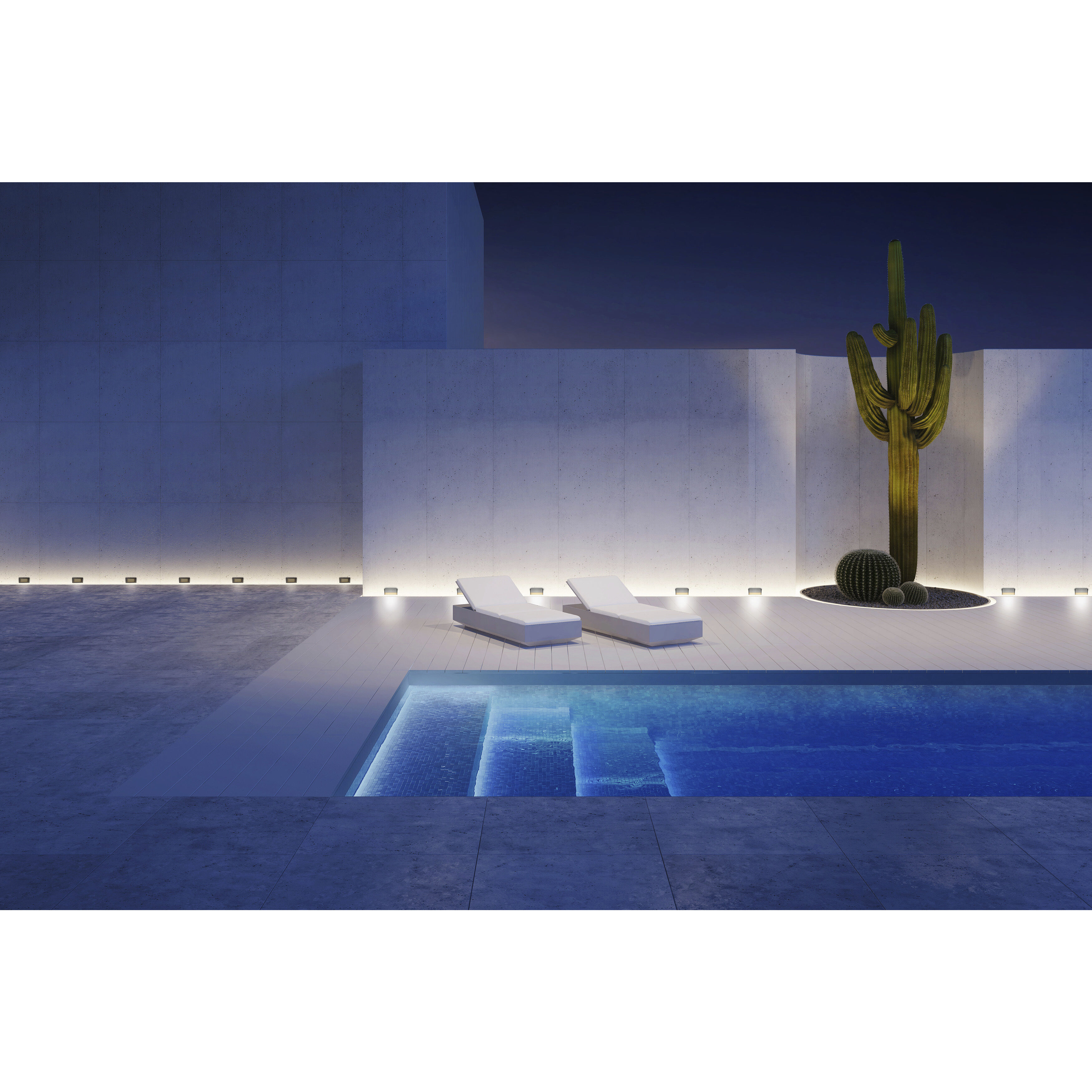 Piazza 277 9 watt Anthracite with Concrete Outdoor Step Light