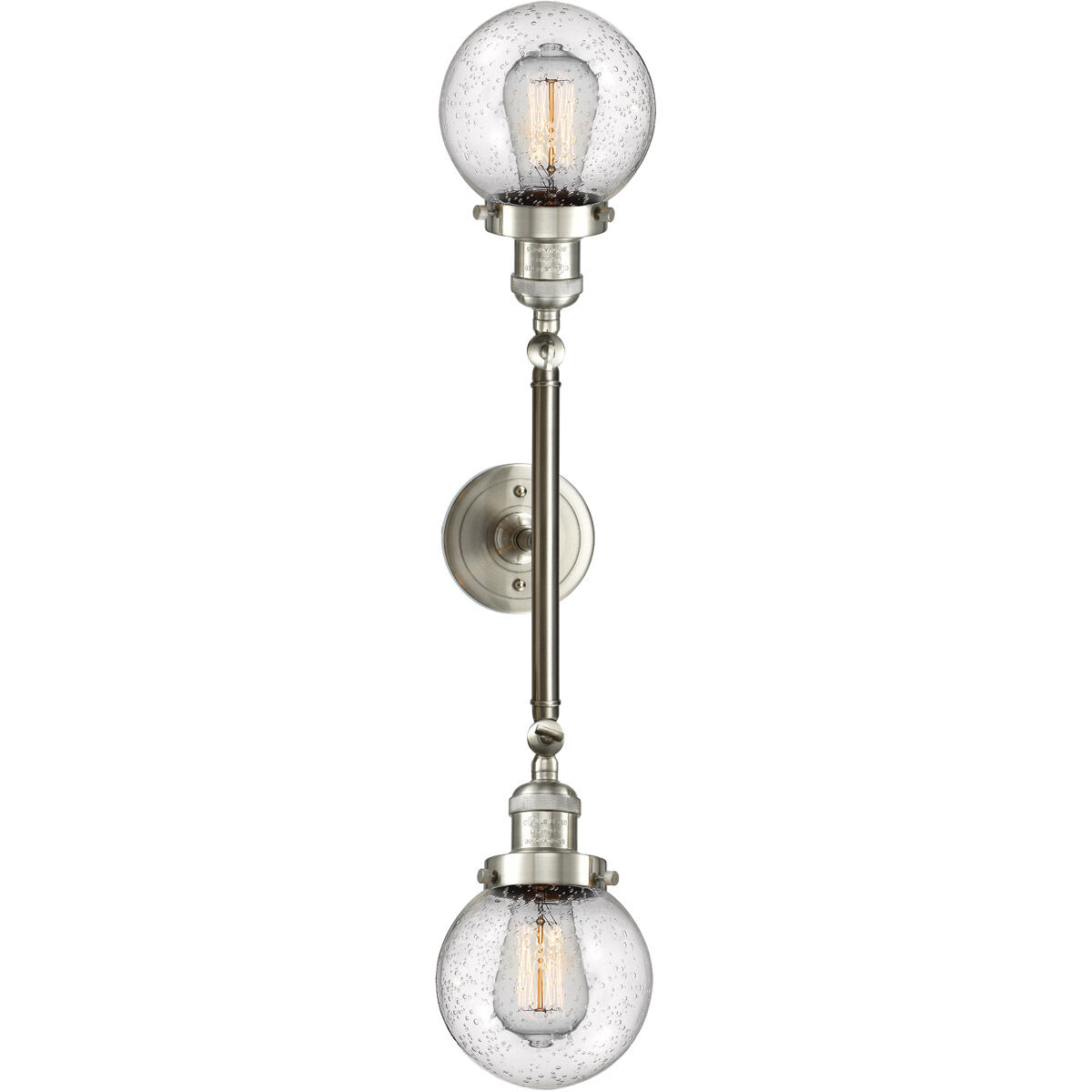 Franklin Restoration Beacon LED 17 inch Brushed Satin Nickel Bath Vanity Light Wall Light in Seedy Glass, Franklin Restoration