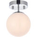 Mimi 1 Light 6 inch Chrome Bath Sconce Wall Light, can be Ceiling Mounted