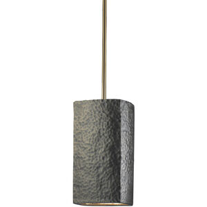 Radiance Collection 1 Light 6 inch Hammered Brass with Antique Brass Pendant Ceiling Light