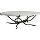 Muscadine 54 X 16 inch White Marble and Antique Bronze Coffee Table