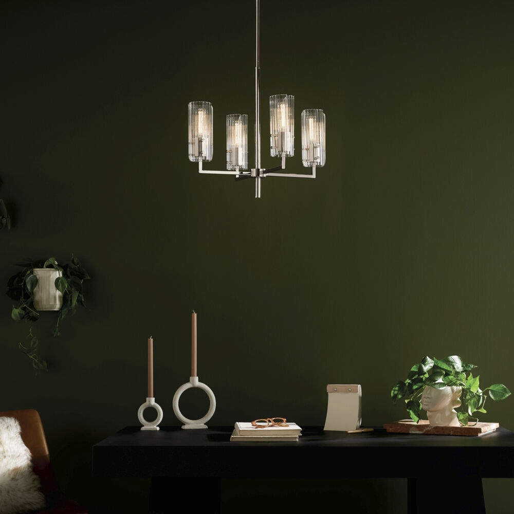 Velestino 4 Light Polished Nickel Chandelier Ceiling Light