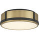 Lynca LED 13.75 inch Legacy Brass and Dark Matte Black Flush Mount Ceiling Light