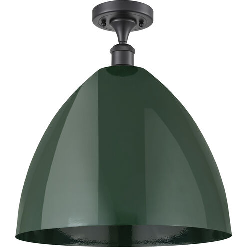 Ballston Plymouth Dome LED 16 inch Matte Black Semi-Flush Mount Ceiling Light in Matte Green