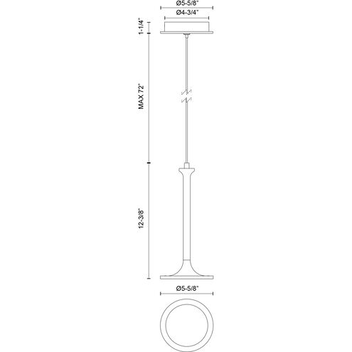 Alora Mood Issa LED 5.63 inch Matte Black Pendant Ceiling Light