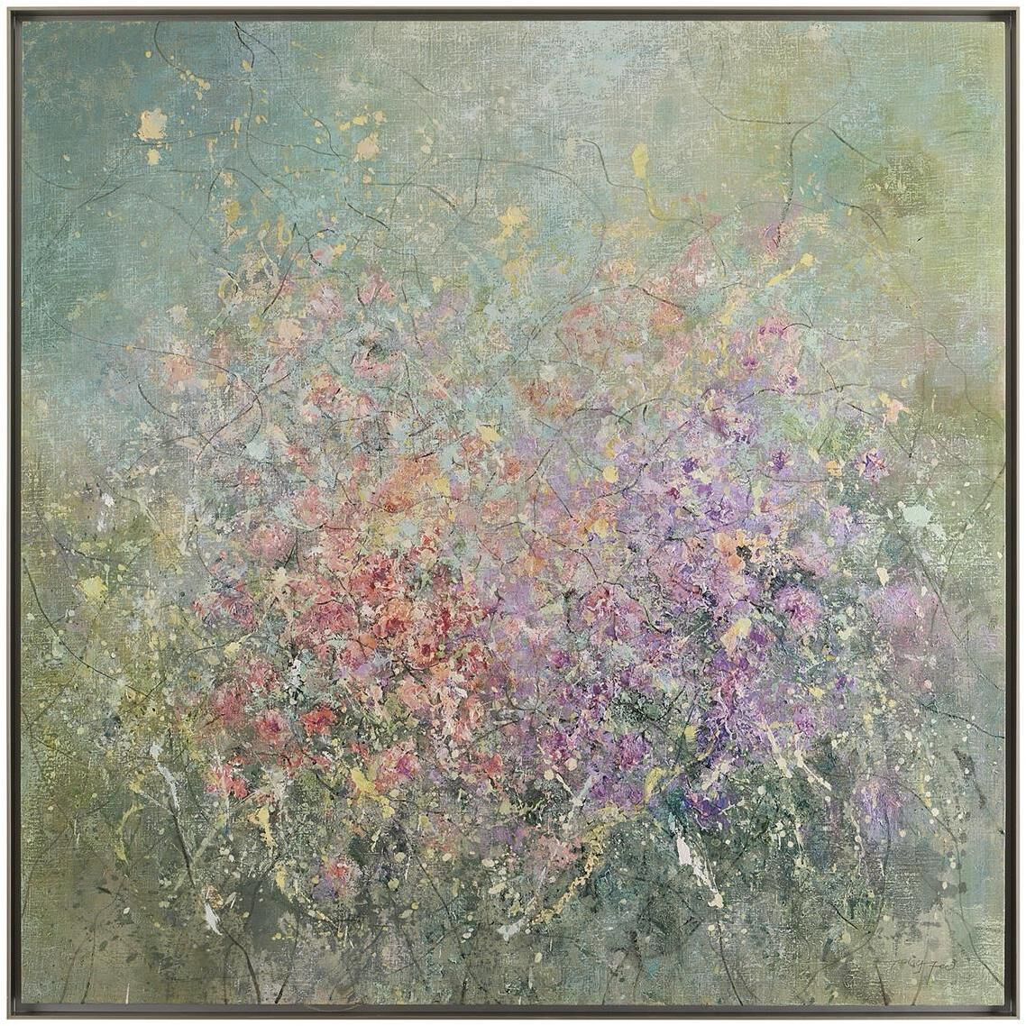 Teng Fei's Blushing Meadow 60 X 60 inch Oils and Original Art