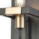 Heathrow 1 Light 5 inch Matte Black with Satin Brass Vanity Light Wall Light