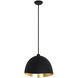 Eclos 1 Light 15.75 inch Sand Coal With Gold Leaf Inside Pendant Ceiling Light