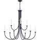 Meadowview 9 Light 36 inch Matte Black Chandelier Ceiling Light