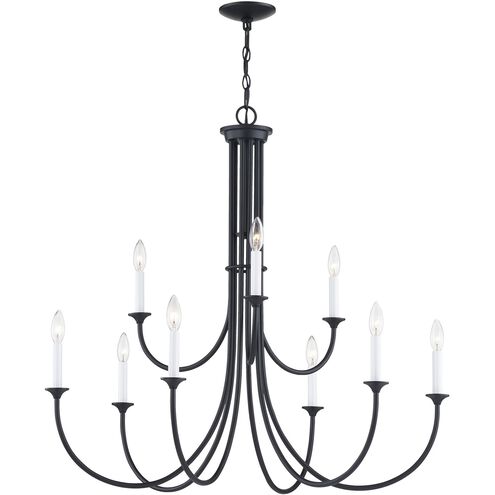 Meadowview 9 Light 36 inch Matte Black Chandelier Ceiling Light