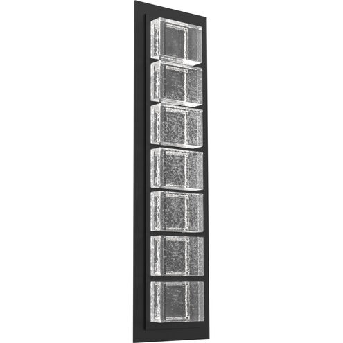 Tessera LED Textured Black Outdoor Sconce