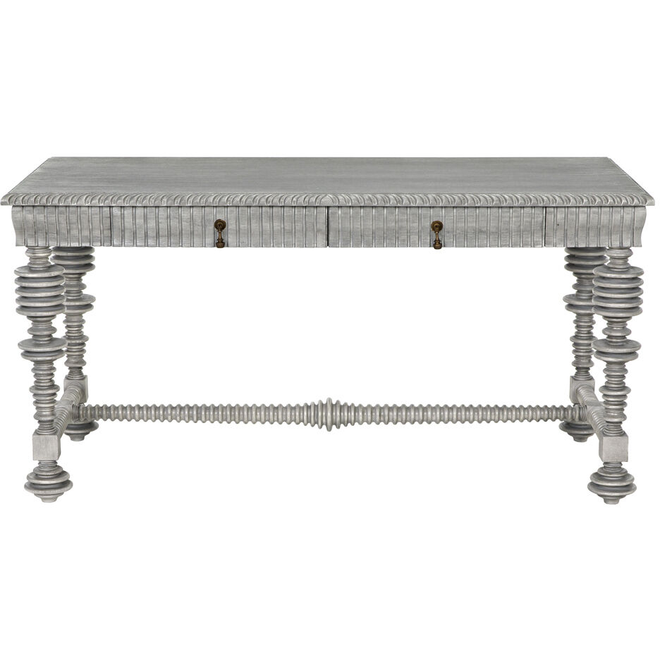 Portuguese 60 X 28 inch Distressed Grey Desk, Small