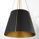 Denise 3 Light 18 inch Matte Black and Aged Brass Pendant Ceiling Light