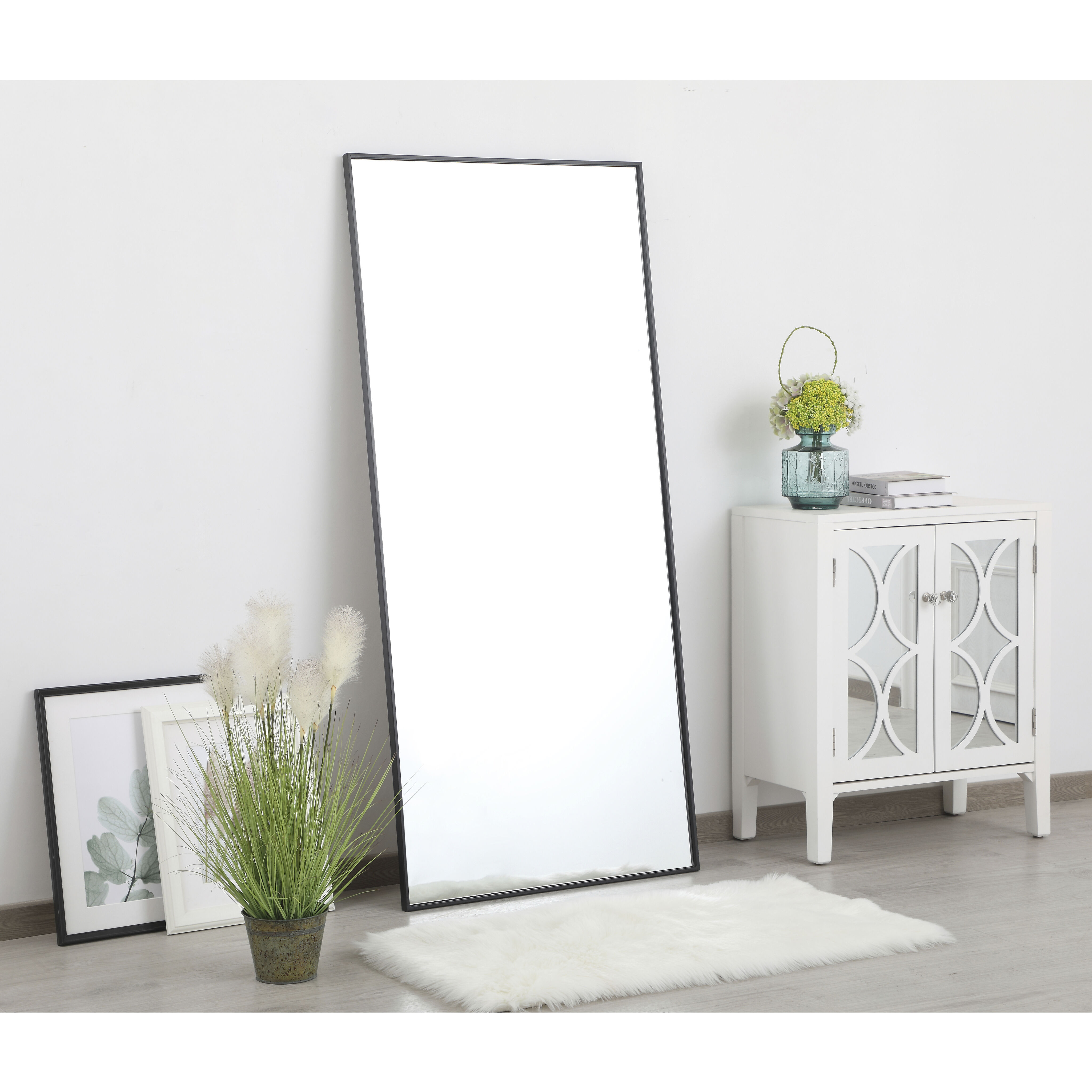 Monet 60 X 30 inch Black Wall Mirror