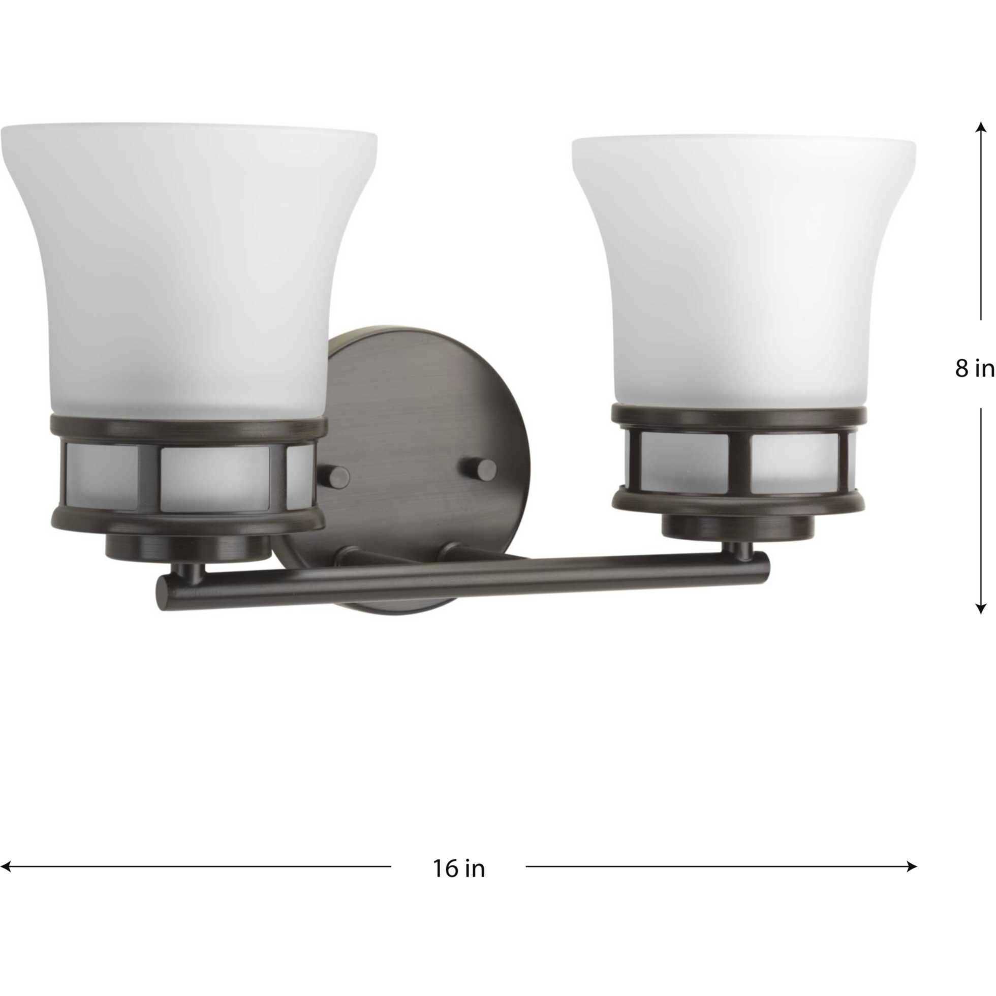 Cascadia 2 Light 16 inch Antique Bronze Bath Vanity Wall Light