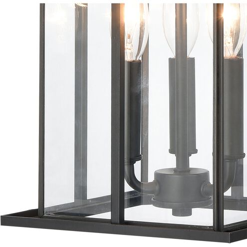 Oak Park 3 Light 9 inch Matte Black Outdoor Pendant