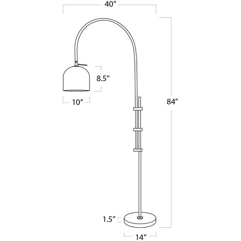 Arc 84 inch 100.00 watt Polished Nickel Floor Lamp Portable Light