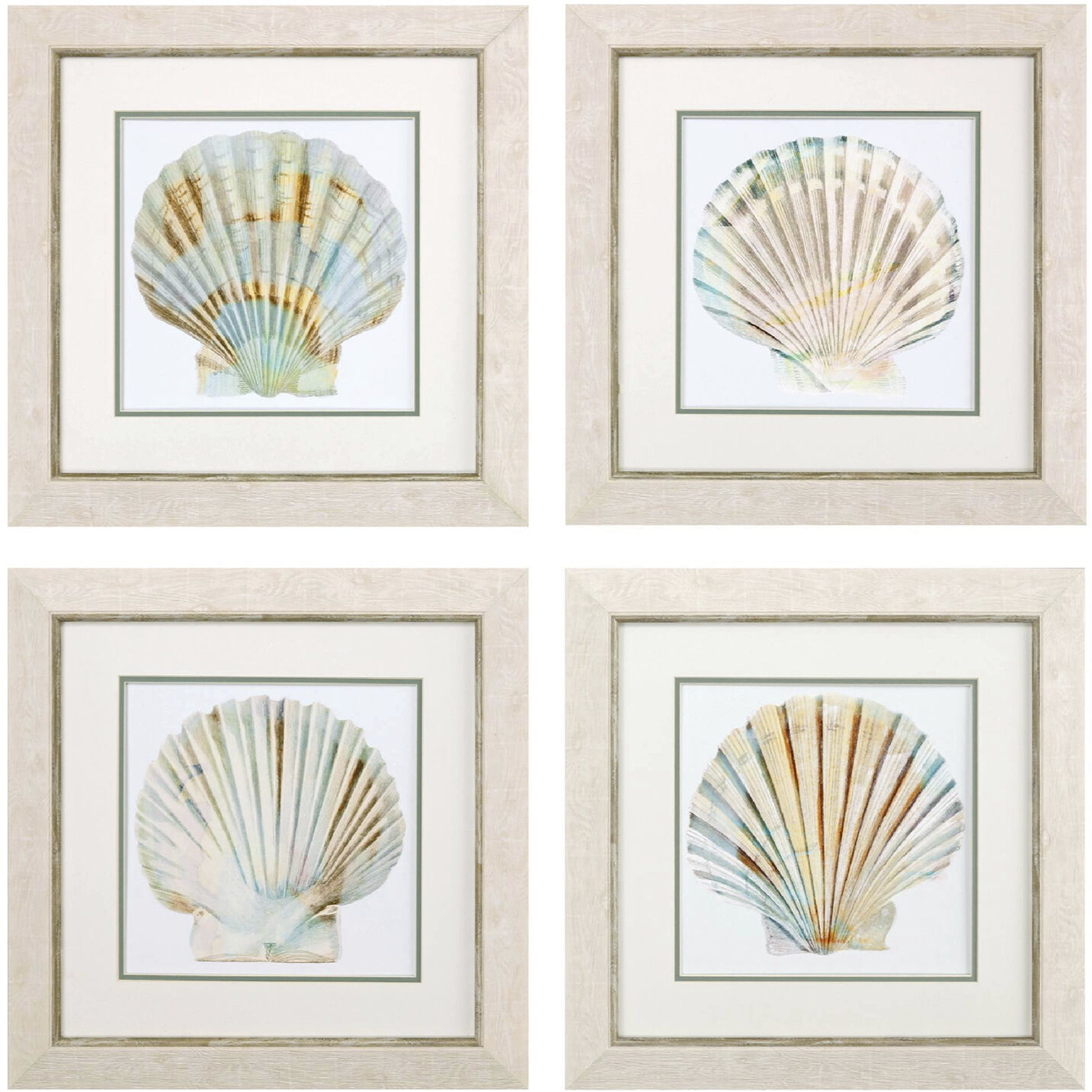 Waterside Turquoise and Teal and Pink and Blue Framed Art, Propac