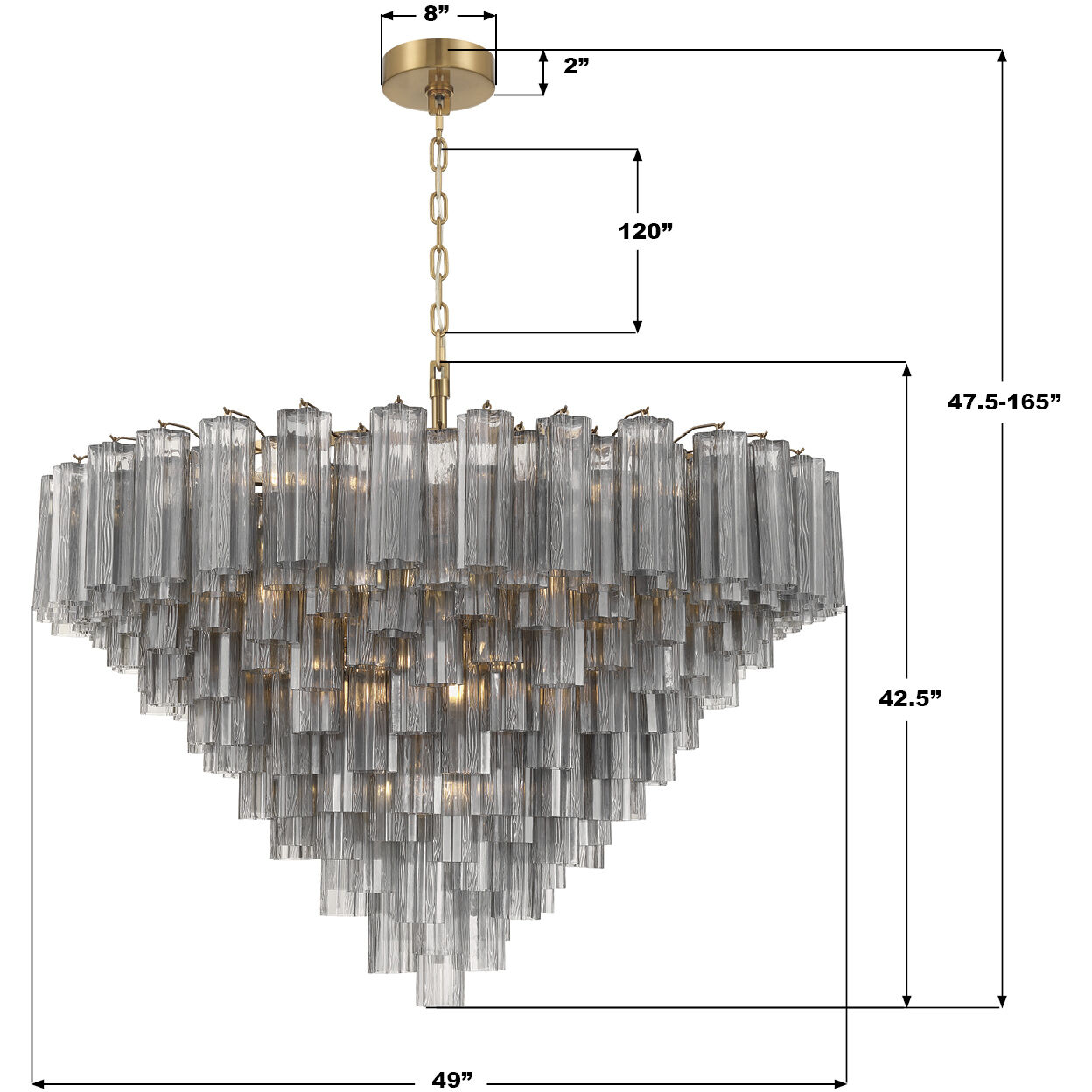 Addis 28 Light 49 inch Aged Brass Chandelier Ceiling Light